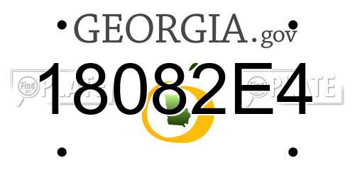 18082E4 Georgia License Plate