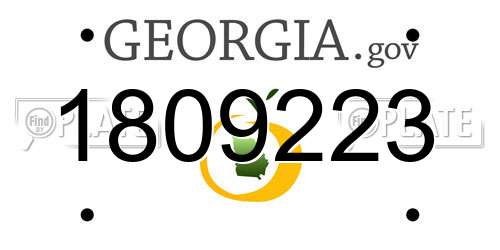 1809223 Georgia License Plate