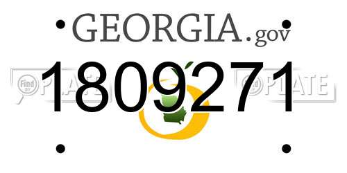 1809271 Georgia License Plate