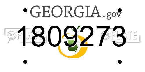 1809273 Georgia License Plate