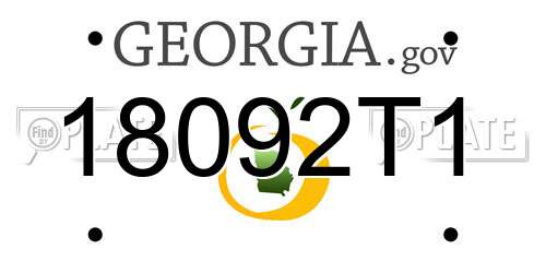 18092T1 Georgia License Plate