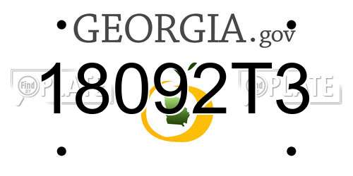 18092T3 Georgia License Plate