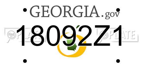 18092Z1 Georgia License Plate