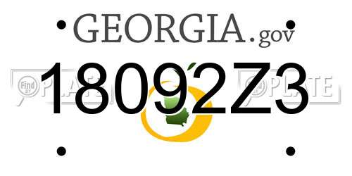 18092Z3 Georgia License Plate