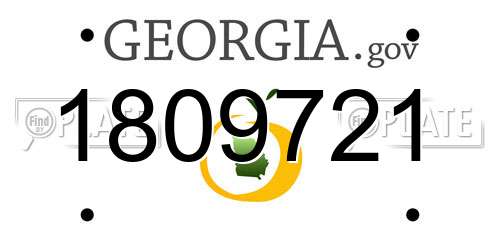 1809721 Georgia License Plate