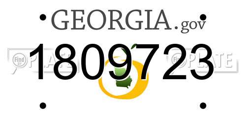 1809723 Georgia License Plate