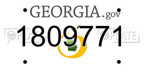 1809771 Georgia License Plate