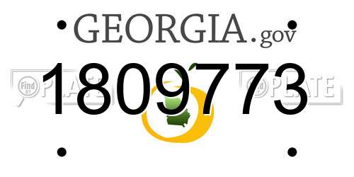 1809773 Georgia License Plate