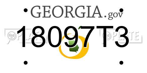 18097T3 Georgia License Plate