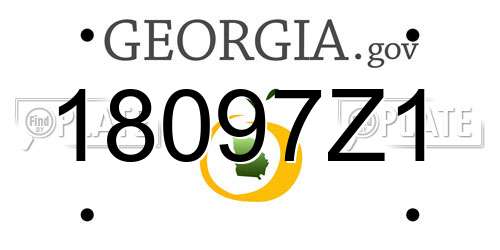 18097Z1 Georgia License Plate