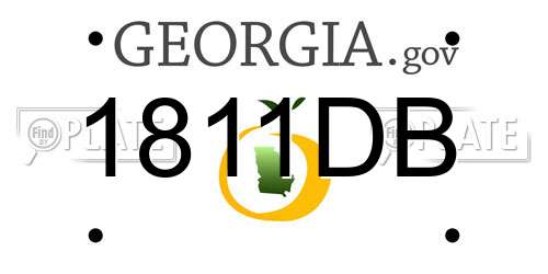 1811DB Georgia License Plate