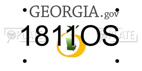 1811OS Georgia License Plate