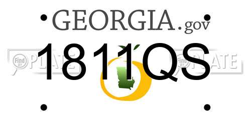 1811QS Georgia License Plate