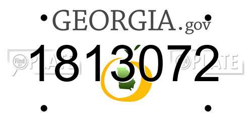 1813072 Georgia License Plate