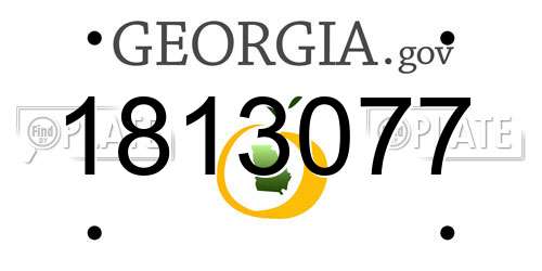 1813077 Georgia License Plate