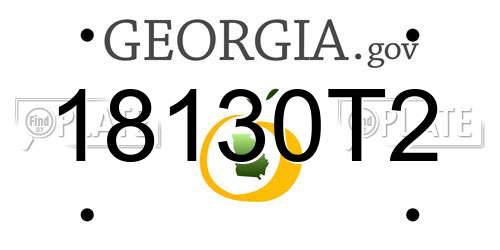 18130T2 Georgia License Plate