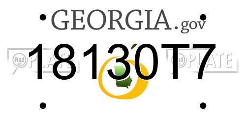 18130T7 Georgia License Plate