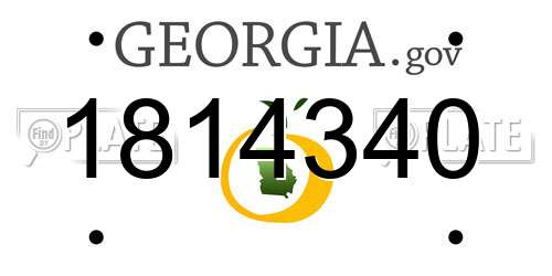 1814340 Georgia License Plate