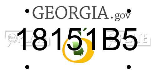18151B5 Georgia License Plate