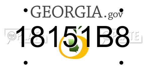 18151B8 Georgia License Plate