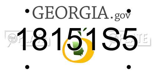 18151S5 Georgia License Plate