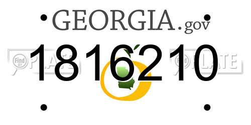 1816210 Georgia License Plate