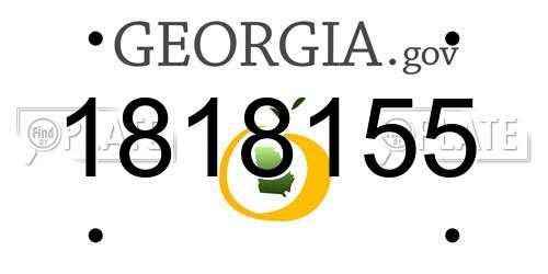 1818155 Georgia License Plate