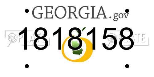 1818158 Georgia License Plate