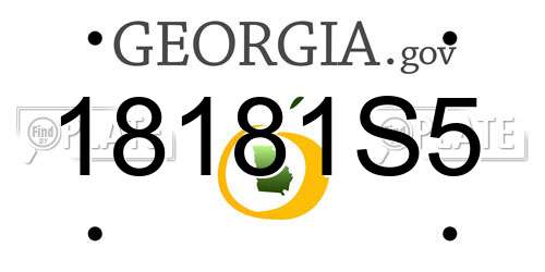 18181S5 Georgia License Plate