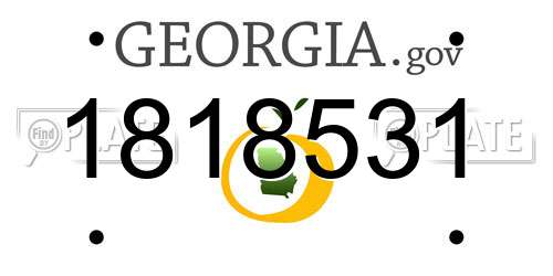 1818531 Georgia License Plate