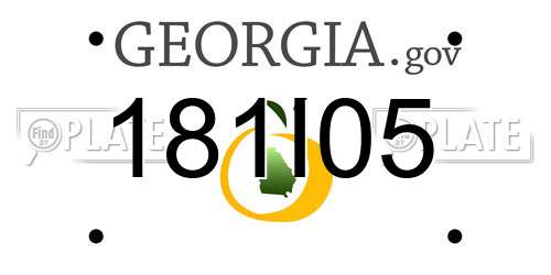181I05 Georgia License Plate