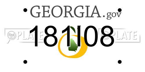 181I08 Georgia License Plate
