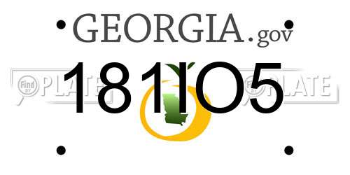 181IO5 Georgia License Plate