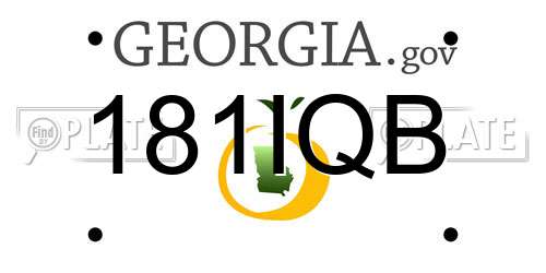 181IQB Georgia License Plate