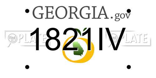 1821IV Georgia License Plate