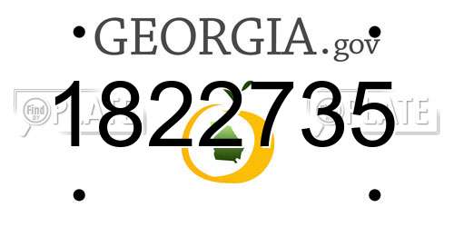 1822735 Georgia License Plate