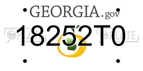 18252T0 Georgia License Plate