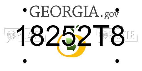18252T8 Georgia License Plate