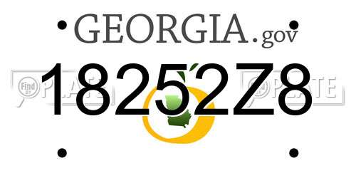 18252Z8 Georgia License Plate