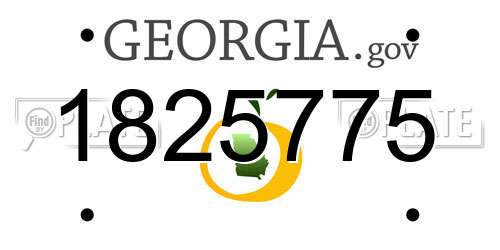 1825775 Georgia License Plate
