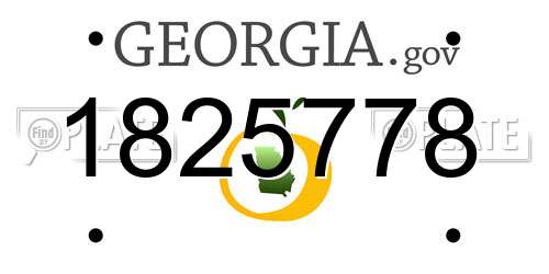 1825778 Georgia License Plate