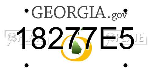 18277E5 Georgia License Plate