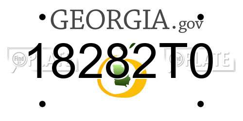 18282T0 Georgia License Plate