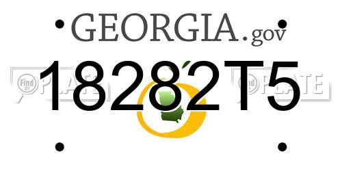 18282T5 Georgia License Plate