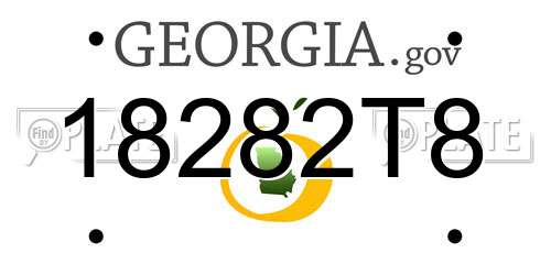 18282T8 Georgia License Plate