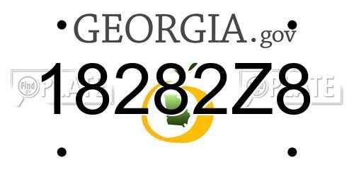 18282Z8 Georgia License Plate