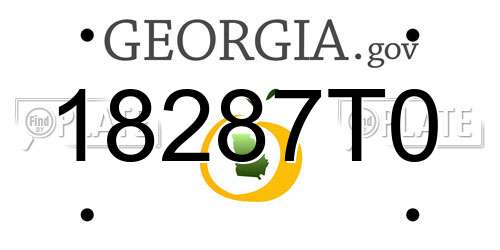 18287T0 Georgia License Plate