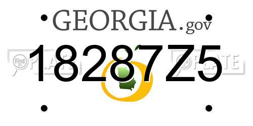 18287Z5 Georgia License Plate
