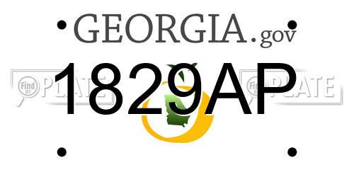 1829AP Georgia License Plate
