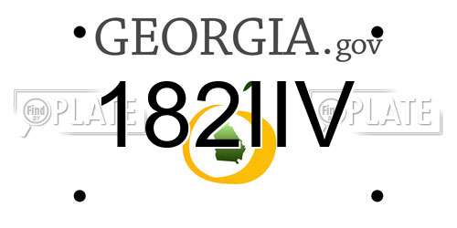 182IIV Georgia License Plate